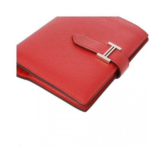 Pre Loved Hermes Luxury Leather Wallet with Box and Coin Case Unisex Red - Picture 4 of 8